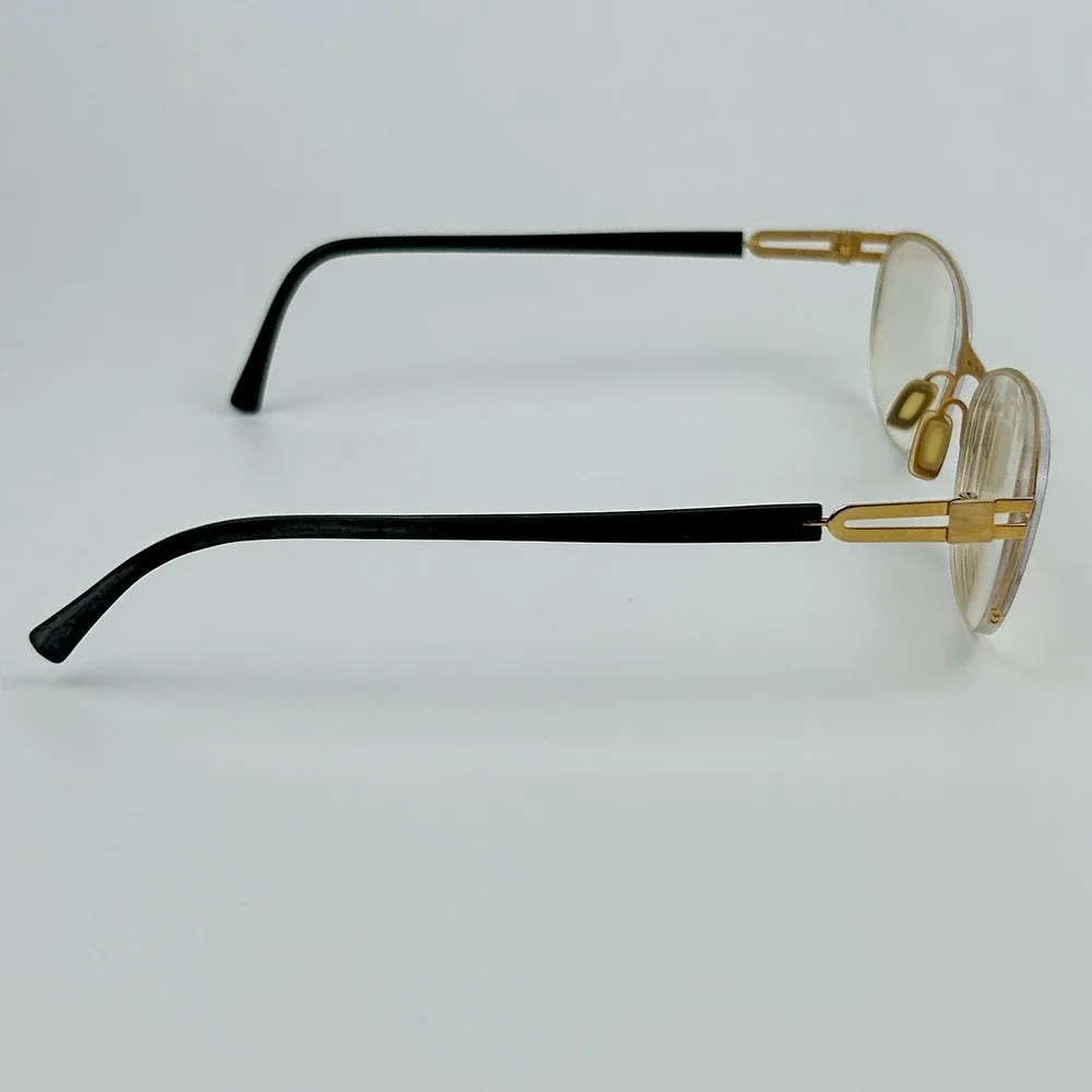 Henry Jullien C74P03 Unisex Eyeglasses Frame Gold & Black Half Rim 50-17-135 mm